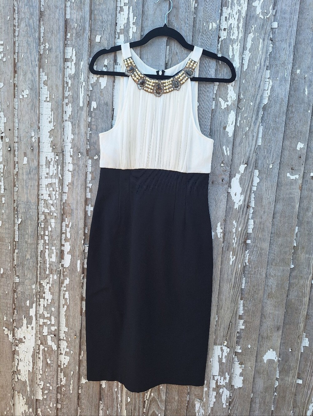 Maria Bianca Nero Silk Charmeuse Jewel Neck Midi Dress Size Large